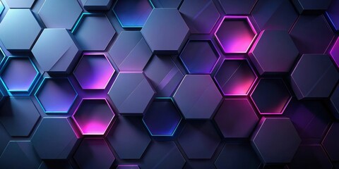 Abstract Hexagonal Pattern with Neon Accents A Futuristic Design for Modern Backgrounds