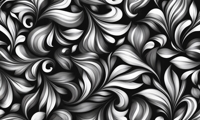 White floral abstract organic patterns seamless pattern