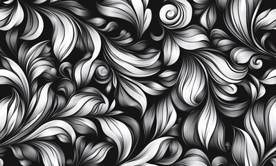 White floral abstract organic patterns seamless pattern