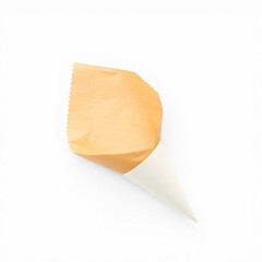 Empty paper cone with orange liner