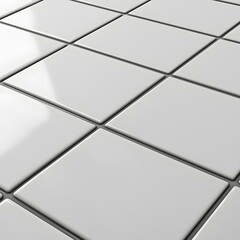 Obraz premium A square 1:1 white minimalist background with a precise modern grid pattern, highlighted by soft gray accents and subtle shadow effects for depth