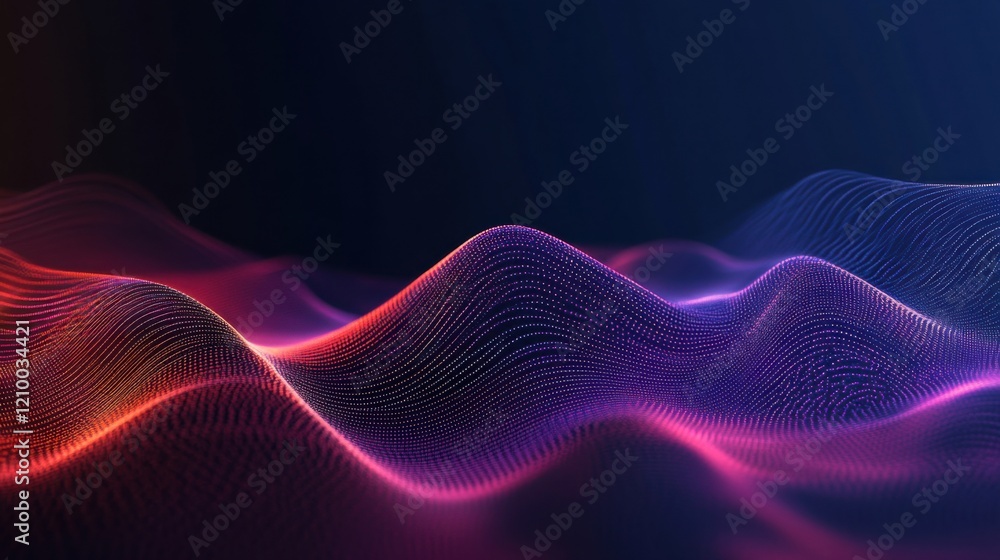 Poster a colorful wave of lines on a dark background