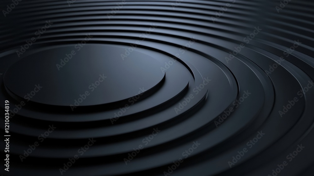 Poster a black circular object with a black background