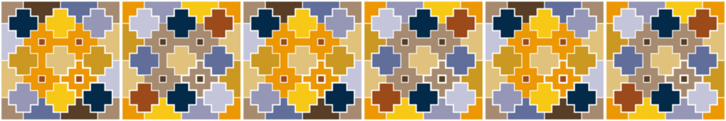 Southwest Cross Mosaic Tile Border