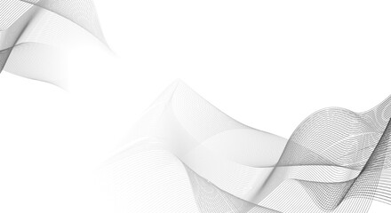 Smooth and flowing dynamic black wave lines isolated on white background. Stylized wave line art vector background.