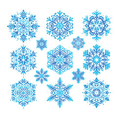 Snowflake vector design on a set with white background