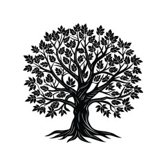 Fototapeta premium Tree Linocut Vector