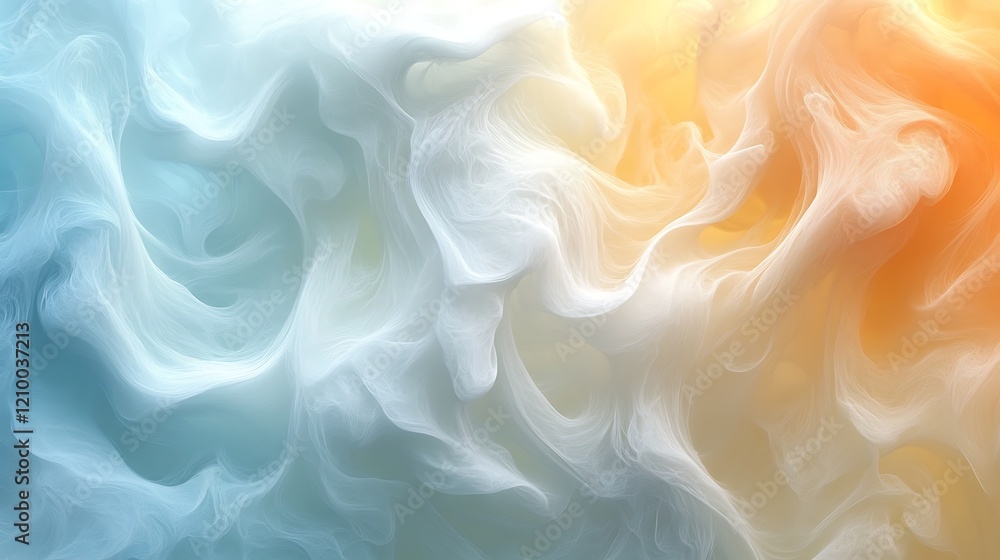 Poster abstract whimsical swirls: a captivating image featuring ethereal, swirling patterns in soft pastel 
