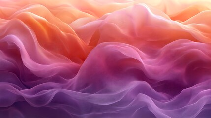 Obraz premium Sunset Silk Drape: Luxurious silk fabric in sunset hues, creating a mesmerizing cascade of color and texture. The soft, flowing material evokes a sense of elegance and serenity.