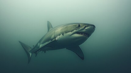 Fototapeta premium Great white shark underwater ocean wildlife documentary