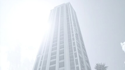 Fototapeta premium Skyscraper, city, sunlight, hazy, low angle, architectural, modern, design, urban, background