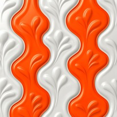 Abstract minimalist background with white and orange tones and soft, geometric motifs flowing gently within a 4:3 aspect ratio
