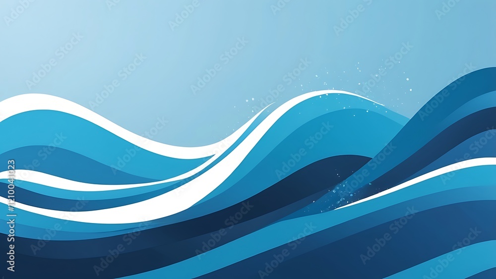 Aufkleber abstract blue wave pattern background for business presentation or website design
