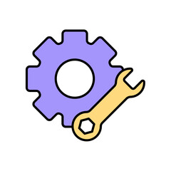 Icon a machinery, isolated against a clean background.