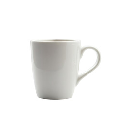 Obraz premium A white ceramic coffee mug with steam rising, isolated on a white background. No edges touching the frame.