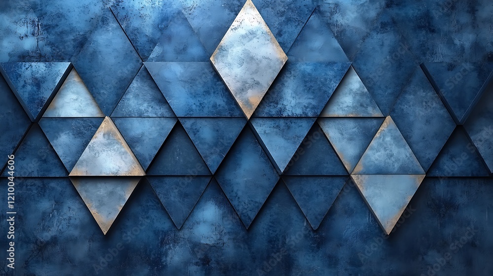 Aufkleber geometric abstract blue: an abstract geometric design featuring a mesmerizing array of triangles and