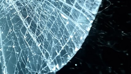 Super slow motion footage of a real glass panel shattering into countless sharp fragments filmed with a high speed camera at an astonishing 1000 frames per second - Powered by Adobe
