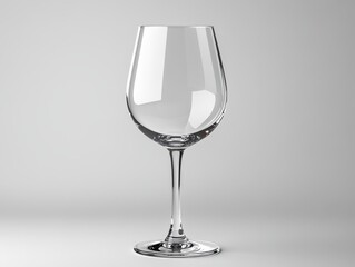 A clear wine glass on a simple background, showcasing elegance and design.