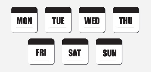 Calendar week day date icon, vector illustration