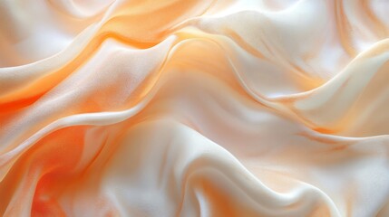Obraz premium Soft Peach and White Silk Fabric Draped Beautifully