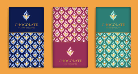 Luxury packaging design of chocolate bars. Vintage vector ornament template. Elegant, classic elements. Great for food, drink and other package types. Can be used for background and wallpaper.