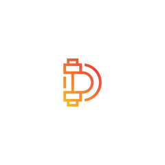 D letter dumbbell company logo.