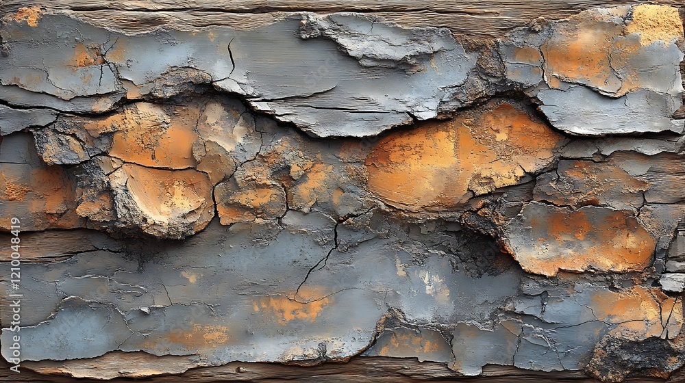 Poster abstract texture of cracked earth: a close-up shot captures the intricate network of cracks in a wea
