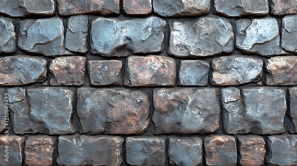 Poster cobblestone texture: a seamless, high-resolution image of a rustic cobblestone wall, showcasing the 