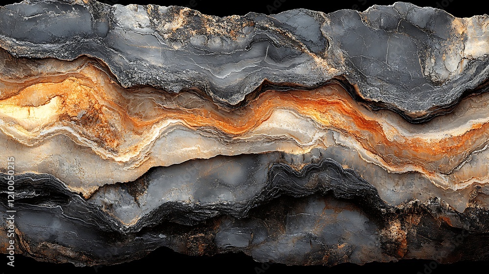 Poster stone texture abstract: close-up macro shot of a layered agate stone, showcasing its intricate and v