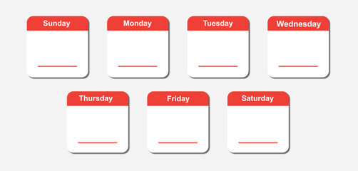 Calendar week day date icon, vector illustration