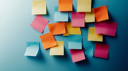 A vibrant collage of colorful sticky notes on background