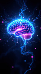 Fototapeta premium A vibrant graphic illustrating human intelligence, possibly AI or cognitive science.