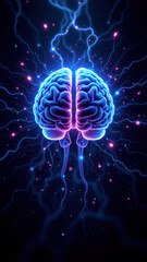 Advanced AI technology with brain symbolism