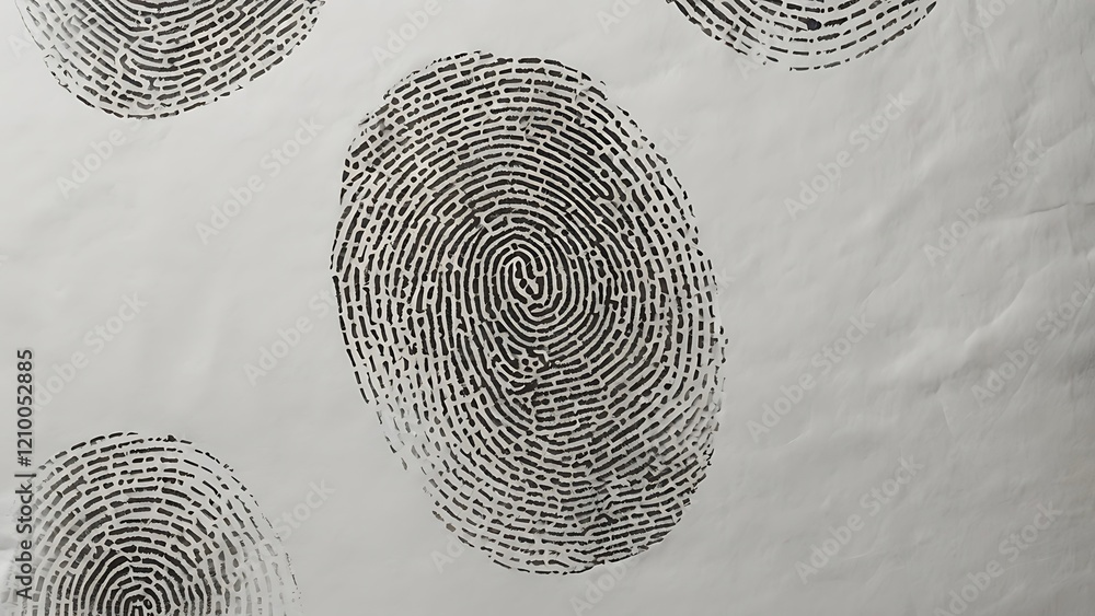 Poster fingerprint patterns on a white background for business purposes using identification