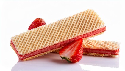 Strawberry cream white background