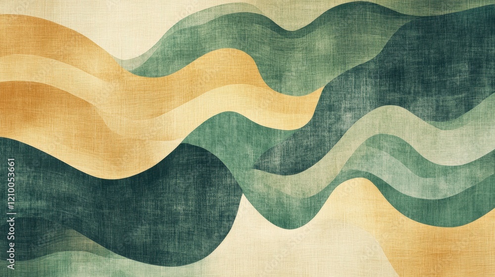 Leinwandbilder subtle curves and muted green strokes create a calming abstract design that invites tranquility and 