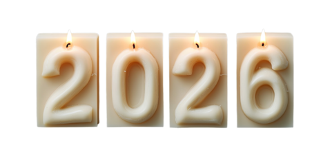 Png of "2026 Candle Numbers - Festive and Elegant Celebration Design" on transparent background.