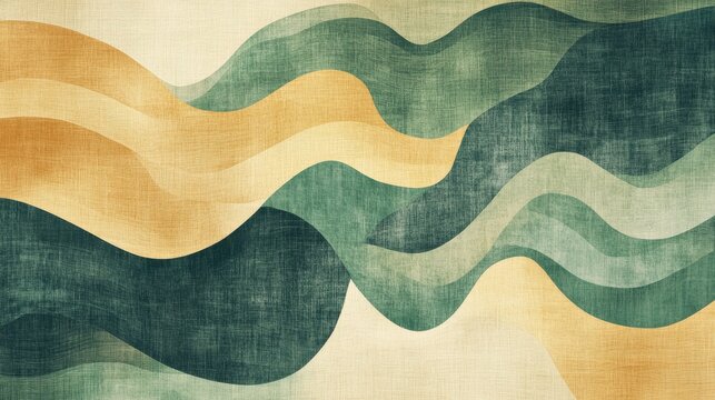 Subtle curves and muted green strokes create a calming abstract design that invites tranquility and introspection