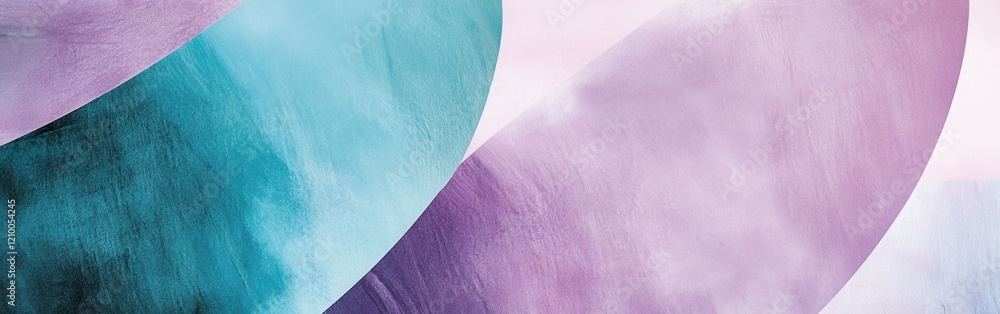 Poster Soft pencil strokes create a smooth gradient blending vibrant blues and purples in an abstract composition