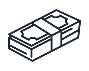 money stack bills icon line