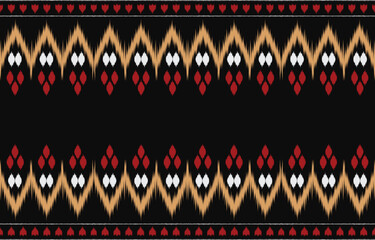 Ethnic abstract ikat art. Aztec ornament print. geometric ethnic pattern seamless  color oriental.  Design for background ,curtain, carpet, wallpaper, clothing, wrapping, Batik, vector illustration.