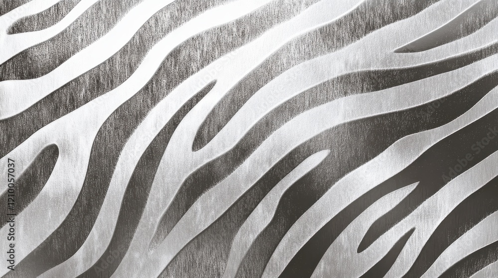 Aufkleber metallic zebra stripe pattern with textured surface for animal print design
