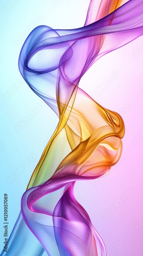Poster a colorful, abstract composition of liquid-like textures blending together in a smooth, gradient flo