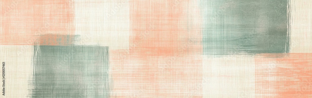 Fototapete Pencil strokes create a minimalist grid pattern in soft pastel colors with abstract shapes and textures on a light background