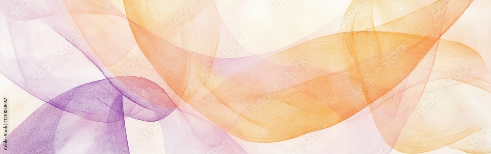 Poster Minimalist pencil strokes create an abstract composition featuring flowing colors and soft curves