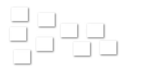 Simple Square cube box plate board on white wall background. 3d rendering. Multiple Horizontal Business Card Modern Mockup for Branding Presentation, Corporate Identity, Advertising, Graphic design.