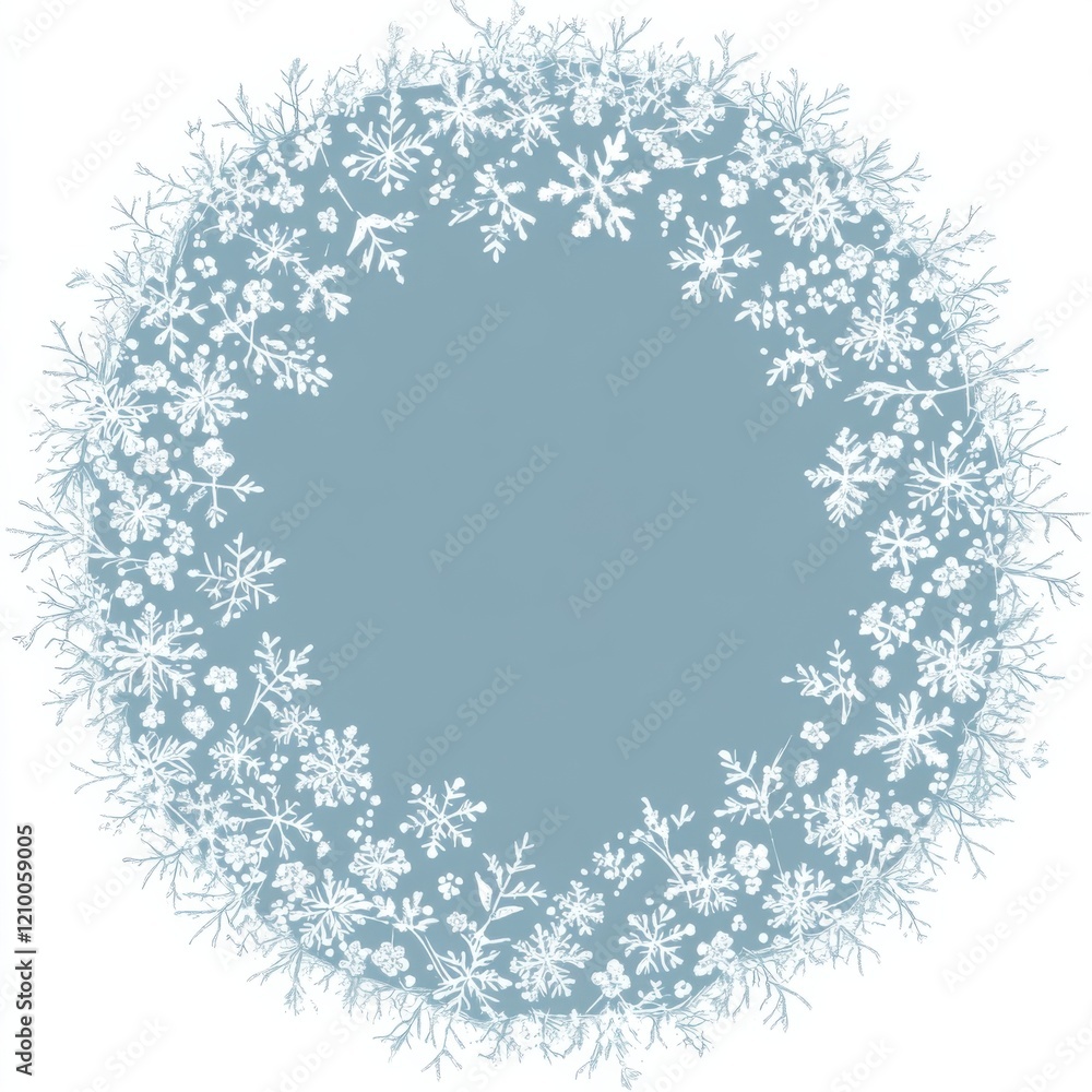 Fototapete delicate snowflake pattern creating a unique winter design on a cool blue background with intricate 