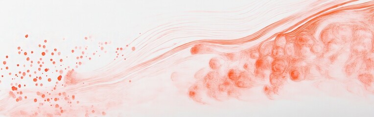 Fototapeta premium Layered pencil strokes creating soft pastel coral patterns in an abstract design on a light background
