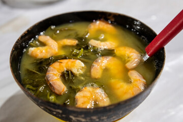Traditional Amazonian Tacacá Soup with Shrimp