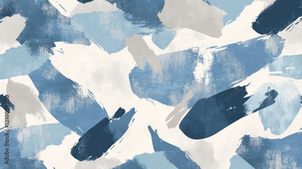 Poster Elegant blue abstract art with pencil strokes and jagged outlines, creating a dynamic visual texture through soft colors and bold contrasts